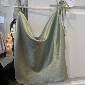 silk green dress up top